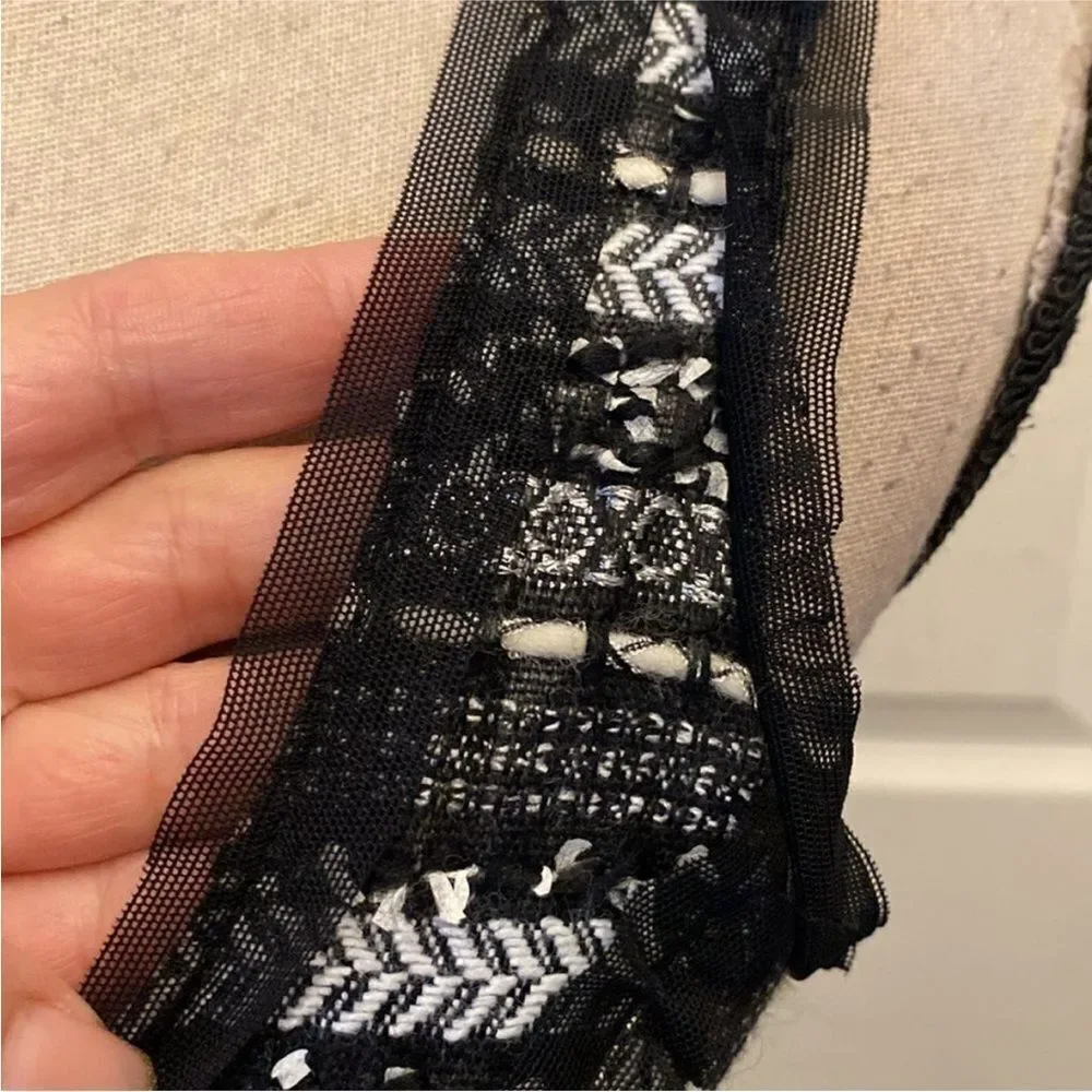 Milly Elegant Black and White Patterned Dress, US4 - Picture 5 of 12